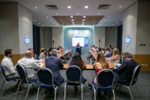 Mictrix event portfolio Malta showcase featuring stage setup at a corporate conference